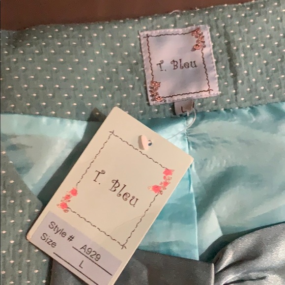 T. Blue Jacket w satin bow(Designer size run small - Picture 2 of 3